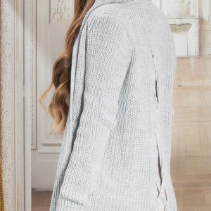 Cardigan in maglia grezza MAI087 grigio