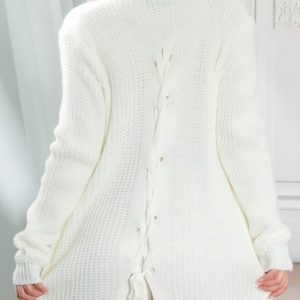 Cardigan in maglia grezza MAI087 bianco