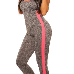 Tuta fitness TT123 grigia/ fucsia