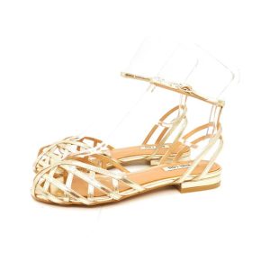 Bibi Lou sandalo flat gabbia laminato platino