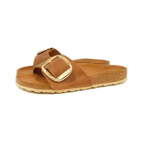 Birkenstock ciabatta cognac Madrid Big Buckle