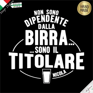 Grembiule "non sono dipendente dalla birra sono il titolare"