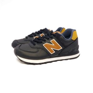 New Balance sneaker 574 nero cuoio