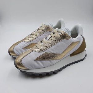 Voile Blanche Club bassa lacci bianco oro